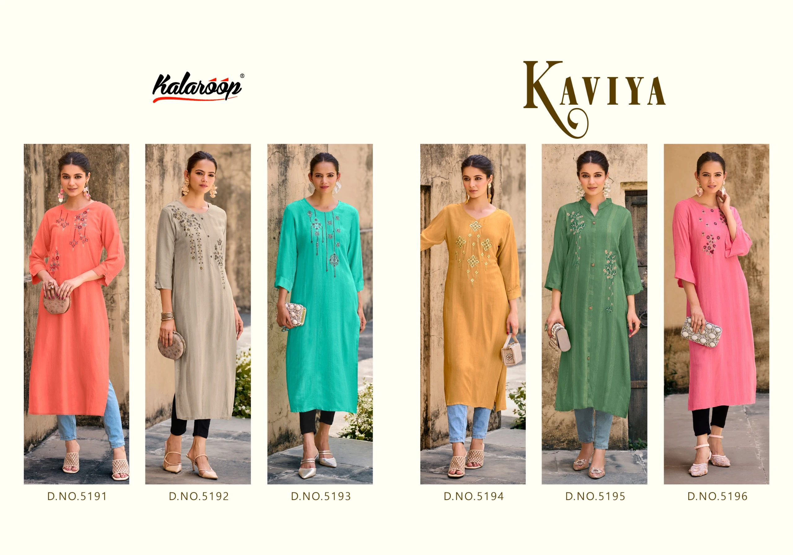 Kalaroop Kaviya Fancy Weaving Wholesale Fancy Kurti Catalog — Wholesale Kurtis, MPA wholesale from Surat — Photo 7